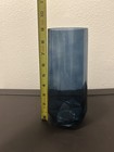 New Decorative Glass Vase Blue Fluted 9    Geometric Bottom Unique Beautiful Gift