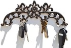 Decorative Key Holder Rack Flower D  cor 4 Cast Iron Antique Rustic Brown