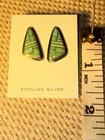 Vintage Native Signed Danni Sterling Silver Turquoise Inlay Stud Earrings