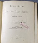 Genealogy Family Record John   Sally Hamlen Plainfield Mass Exlib Acceptable