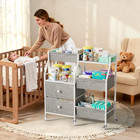 Baby Diaper Caddy Organizer  3 Tier Rolling Diaper Cart With Dividers And Drawer