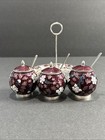 Korean Silver 99  Cloisonne Enamel Condiment Set   336 Grams   See Pics
