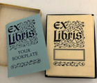 Unused  Vtg Box Of 44 Usa Antioch Bookplate Co Ex Libris Parchment Name 3x4 Card