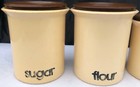 Vintage Set Of 4 Mid Century Modern Kitchen Plastic Canisters