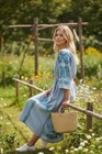 Ukrainian Boho Embroidered Dress  Folk Style  Bohemian Vyshyvanka  Hand Made