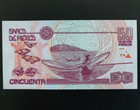 1992 Mexico 50 Pesos Banknote Currency Unc