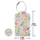 2 Pcs Floral Luggage Tag For Suitcase  Boho Steel Loop With Privacy Cover Id    