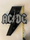 Rare Ac dc  Rock Band Thunderbolt Glass Wall Clock  12   x13    Works 