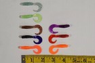100 - 2  Curly Tail Fishing Grubs Assortment - Plastic Panfish Bait 