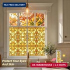 Window Privacy Film Stained Glass  6 Pcs Vintage Static Cling Decorative Window