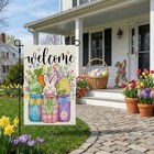 Easter Garden Flag Floral Mason Jar 12x18 Inch Double Sided For Outside Small Bu