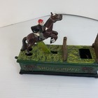 Cast Iron Show Jumper Mechanical Coin Bank- Great Condition - Works