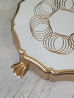 Vtg Stratton Pillbox Trinket Box Gold Tone White Collectible England 
