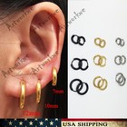 Mens Womens Stainless Steel Tube Hoop Ear Ring Stud Earrings Jewelry Punk