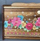 The Pioneer Woman Bread Box Breezy Blossom Cottage Floral Acacia Wood