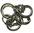 Vtg Tinn-perr  Viking Dragon  norwegian Pewter Norse Pin Brooch Made In Norway