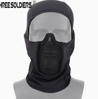New Steel Mesh Headgear  Outdoor Cycling  Protective Hood For Cs Tactical Mask