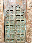 Antique Medieval Carved Door Panel   Rustic Wooden Farmhouse Barn Door 81x42