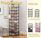 10 Tier Metal Shoes Rack  Stackable Shoe Organizer  Space-saving Shoe Shelf Shoe