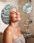 Frizz Free Satin Lined Shower Cap With Soft Elastic Band