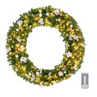 Pre-lit Artificial Christmas Wreath 48 60  Outdoor With Led Lights Holiday Decor