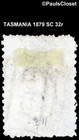 Tasmania 1879 Sc 32r Queen Victoria 6p Reddish Lilac Mhr Wm 49 Fine