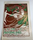 Rare Ault Wiborg Litho Printing Ink Poster Sign Original Art Man Woman Bradley