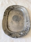 Antique Kayserzinn Art Nouveau Pewter Serving Platters - Set Of 2 Poppies 4127