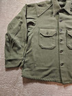 Vintage 1950s Korean War Era Us Army Green Wool Military Field Shirt Sz M