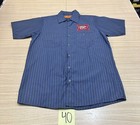 Vintage Miller High Life Beer Pin Striped Work Shirt Men s Medium Mechanic