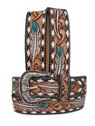 Affilare Kids Western Belt Tooled Hand Finished Genuine Leather Belt For Petite
