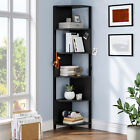 5 Tier Corner Shelf Stand Wooden Bookcase Bookshelf Shelves Display Storage Rack