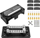 Power Distribution Block Heavy Duty Bus Bar Box M8 4 Terminal Studs 12v-48v 200a