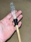 Flint Knapped Stone Blade Knife On Wooden Handle - Handmade