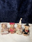    lot Of 4 Vintage 1984 Russ Berrie Personality Pigs Flocked Figures    