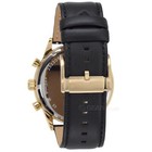 Fossil Flynn Mens Gold Chronograph Watch  Black Dial  Black Leather Band