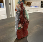 Primitive Hand Carved   Painted 6  Wood Santa Figurine W  Christmas Tree