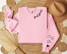 Personalized Mama Sweatshirt Custom Mom Mother Kids Names On Sleeve Mothers Gift