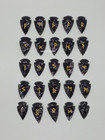 Handcrafted Black Obsidian Arrowhead Rune Set- 25pc Elder Futhark Viking Norse 