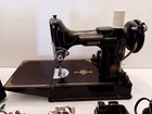 Singer 221-1 Featherweight Sewing Machine W  Case Attachments Runs Accessories