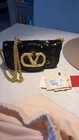 New Valentino Garavani Loco Small Monogram Sequin Navy Shoulder Bag  4550