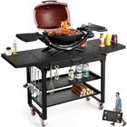 Upgraded 3-shelf Outdoor Grill Table Cart - 54 w X 17 d Portable Grill Cart 
