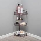 3-tier Corner Shower Shelf Bronze Rust-resistant Bath Organizer Curls Design