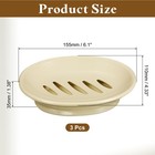 3pcs 15 5x11cm Plastic Removable Soap Dish With Drain  khaki 
