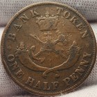 1857 Bank Of Upper Canada Half Penny Token - Gb-57am