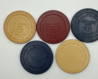 Lot Of 5 Whiskey Advertising Poker Chips- G n Special   Walkers Whiskey