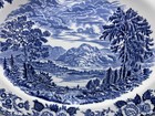 Vntg Lochs Of Scotland 12  Oval Platter Blue Transferware Royal Warwick England