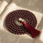 Red Garnet 108 Mala Beads Knotted Tibetan Buddhist Prayer Necklace Yoga Tassel