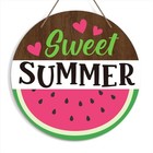 Watermelon Round Welcome Sign - Wooden Decorative Sign