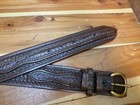B112 38  Brown Bw Brass Buckle Hume Ranger river Officers Gun Holster Belt 1 75 